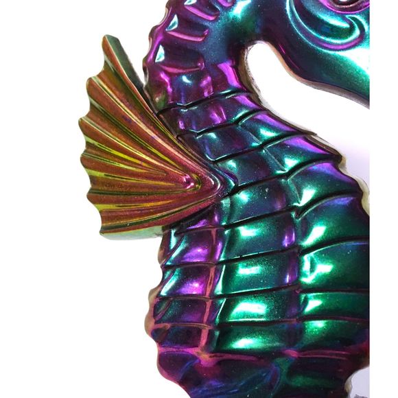 Seahorse Wall Decor Metallic Color Shift Coastal Art - Picture 9 of 10